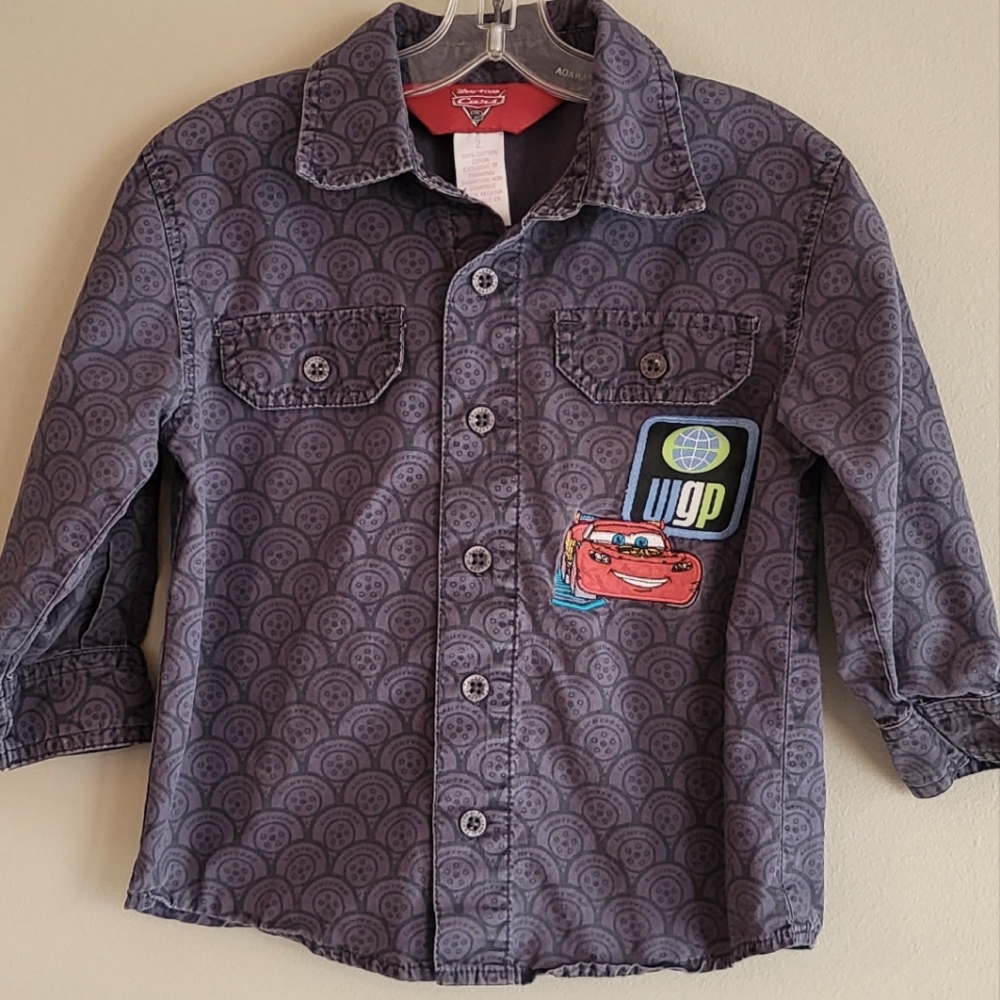 Disney Cars embroidered button down cotton shirt